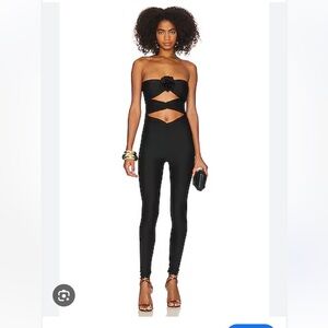 Ronny Kobo S Elegant Black Strapless Jumpsuit